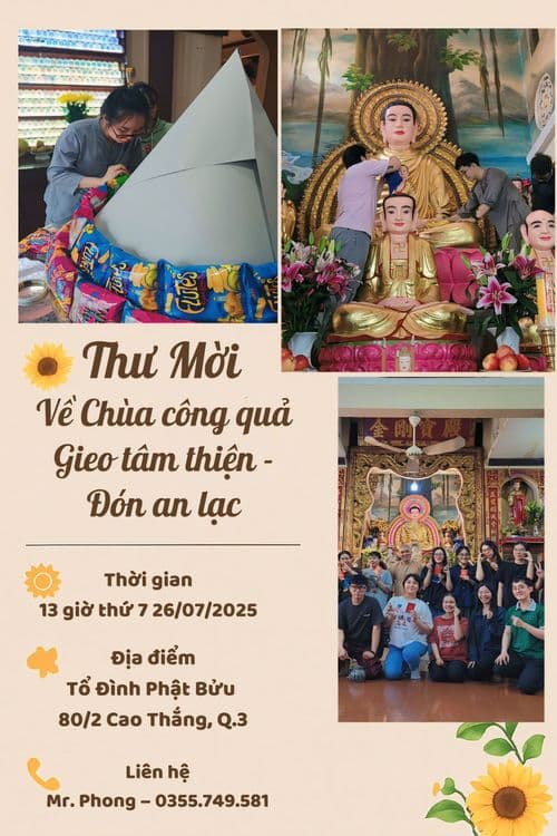 🌼 VỀ CHÙA LÀM CÔNG QUẢ – GIEO TÂM THIỆN, ĐÓN AN LẠC CÙNG SMILE GIFT 🌼